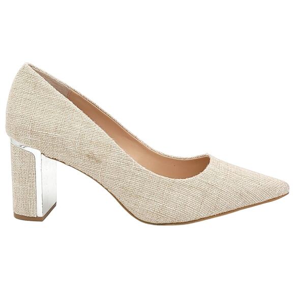 Alfani Women Jenson Pointed Toe Pump Heels Size US 5M Beige Linen Fabric - Picture 2 of 6